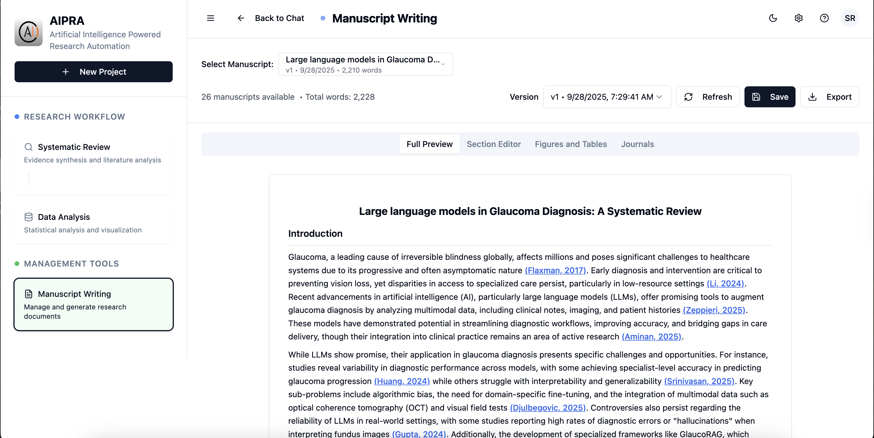 AI-Powered Manuscript Writing