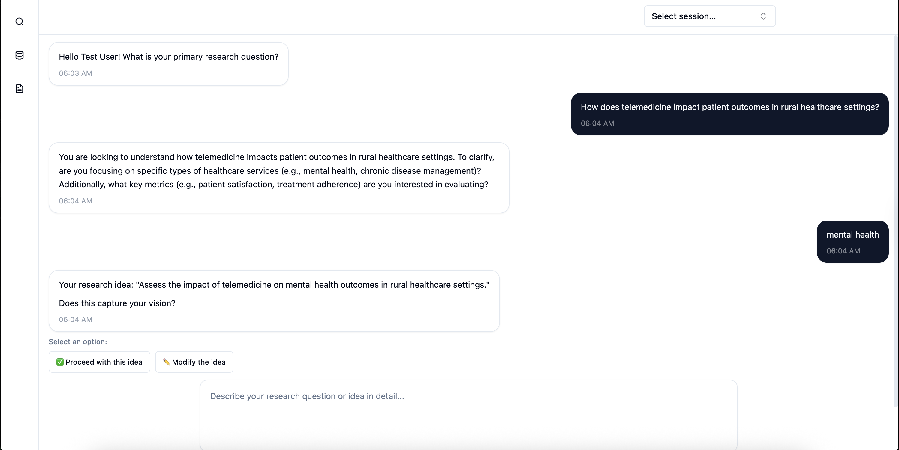 AIPRA Chat System Interface